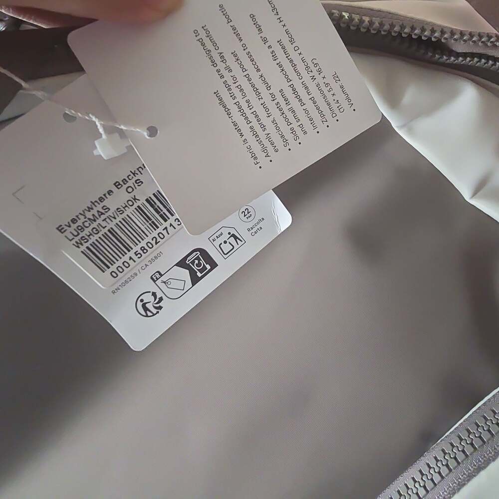 Lululemon New Crew Backpack in Warm Ash Grey/Light Ivory/Sheer Oak - Picture 8 of 8